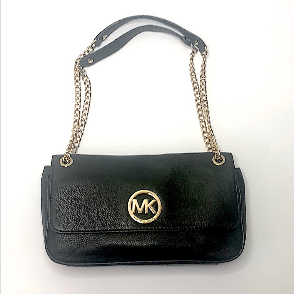 Michael Kors Gold Chain Shoulder Bag Black